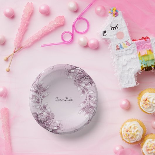 Roze Bloemen Papieren schalen Papieren Kommen (Feest)