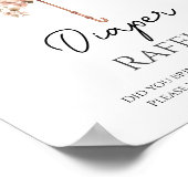 Roze Bloemen  Paraplu Luier Raffle Poster (Hoek)