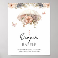 Roze Bloemen  Paraplu Luier Raffle