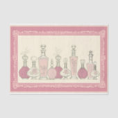 Roze Bloemen Parfum Flessen AE6 Decoupage Tissuepapier (Voorkant)