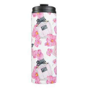 ROZE BLOEMEN & PARFUMFLESSEN THERMOSBEKER