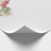 roze bloemen Parijs Eiffeltoren Cadeaupapier (Hoek)