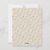 Roze Bloemen Pasgeboren Baby Foto Kerstmis Feestdagenkaart (Achterkant)