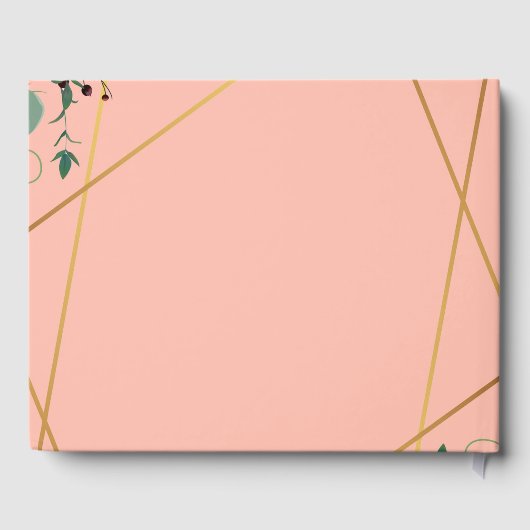 Roze Bloemen Pastel Bloemen Bruid Bruidegom Huweli Gastenboek (Achterkant)