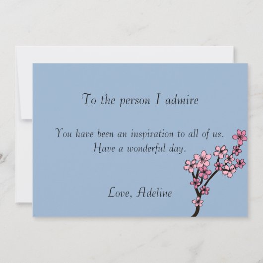 roze bloemen Pastel blue Cerulean moederdag Kaart (Achterkant)