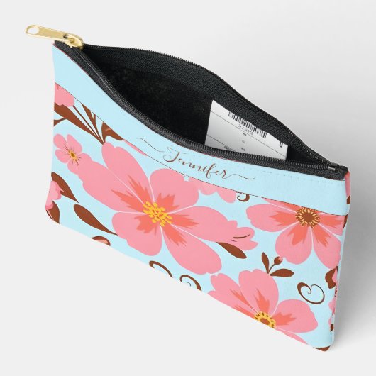 Roze bloemen – Pastel Vibes-Retro bloemen Etui (Open)