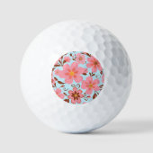 Roze bloemen – Pastel Vibes-Retro bloemen Golfballen (Voorkant)