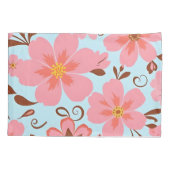 Roze bloemen – Pastel Vibes-Retro bloemen Kussensloop (Achterkant)