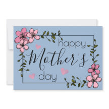 roze bloemen Pastelblauw Cerulean moederdag 