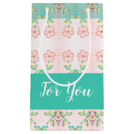 Roze Bloemen Patroon Accent Klein Cadeauzakje