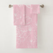 Roze bloemen patroon, bloem, patroon, minimalistis bad handdoek (Insitu)