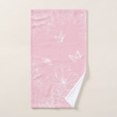 Roze bloemen patroon, bloem, patroon, minimalistis bad handdoek (Handdoek)