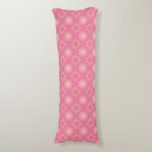Roze Bloemen Patroon Body Kussen (Voorkant Verticaal)