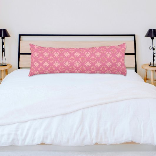 Roze Bloemen Patroon Body Kussen