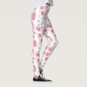 Roze bloemen patroon boven witte leggings (Rechts)