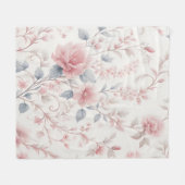 Roze Bloemen Patroon Esthetische achtergrond Fleece Deken (Voorkant (Horizontaal))