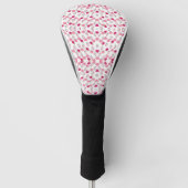 Roze Bloemen Patroon Golfheadcover (Voorkant)