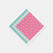 Roze Bloemen Patroon Meisje Verjaardag Servet (Hoek)