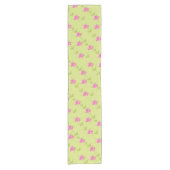 Roze Bloemen Patroon Ontwerp Korte Tafelloper (Voorkant)