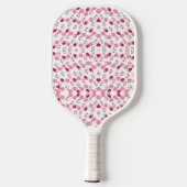 Roze Bloemen Patroon Pickleball Paddle (Achterkant)