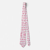 Roze Bloemen Patroon Stropdas (Voorkant)