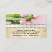 Roze bloemen | Pearls Ribbon Visitekaartje (Achterkant)