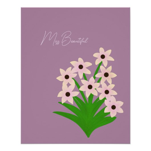 Roze bloemen perfect poster (Voorkant)