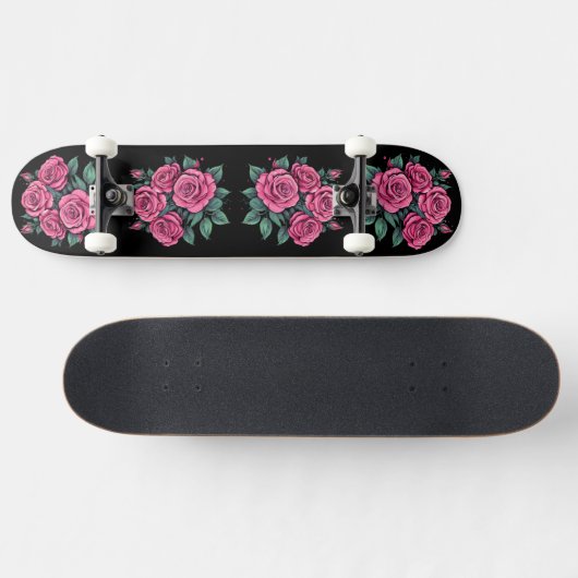 Roze bloemen persoonlijk skateboard (Horizontaal)