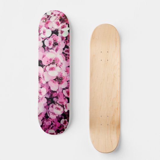 Roze bloemen persoonlijk skateboard (Voorkant)