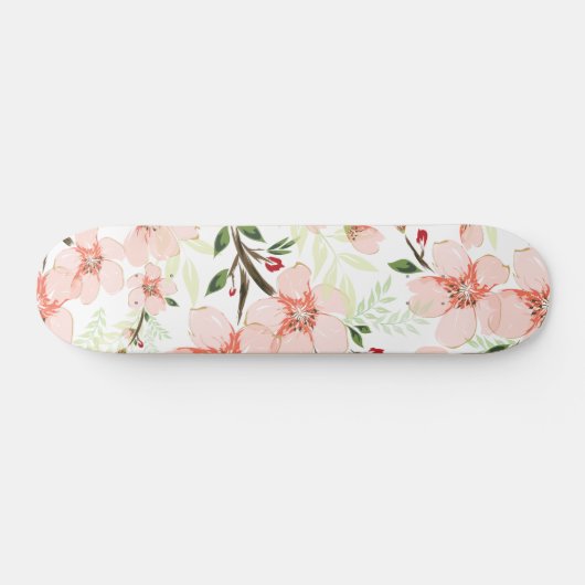 Roze bloemen persoonlijk skateboard (Horizontaal)