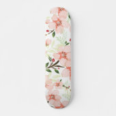 Roze bloemen persoonlijk skateboard (Voorkant)
