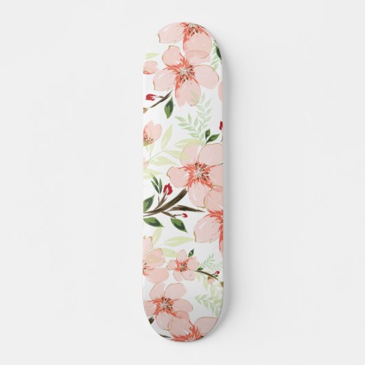 Roze bloemen persoonlijk skateboard (Voorkant)