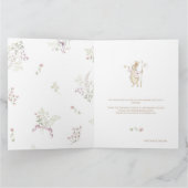 Roze Bloemen Peter de Konijn Monogram Baby shower Bedankkaart (Binnen)