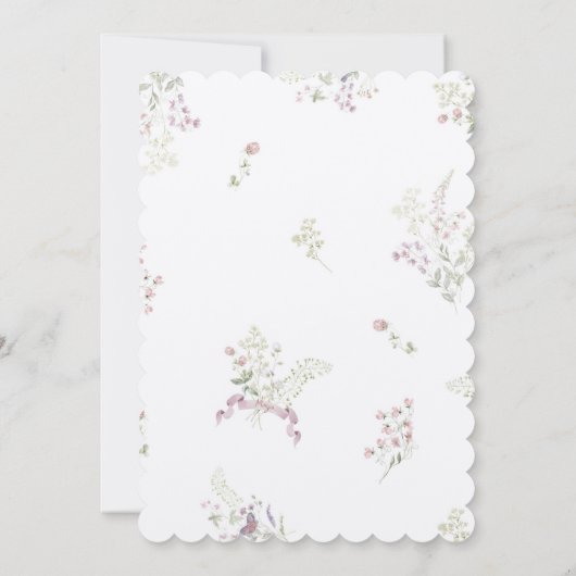 Roze Bloemen Peter de Konijn Monogram Baby shower Kaart (Achterkant)