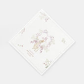 Roze Bloemen Peter de Konijn Monogram Baby shower Servet (Hoek)