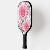 Roze bloemen pickleball paddle (Links)