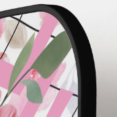 Roze bloemen pickleball paddle (Links Detail)