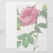 Roze bloemen, Pierre Joseph Redouté Briefpapier (Voorkant / Achterkant)