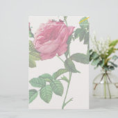 Roze bloemen, Pierre Joseph Redouté Briefpapier (Staand voorkant)