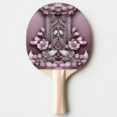 Roze Bloemen Ping Pong Paddle Tafeltennisbatje (Voorkant)