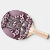 Roze Bloemen Ping Pong Paddle Tafeltennisbatje (Zijkant)