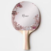 Roze Bloemen Ping Pong Paddle Tafeltennisbatje (Achterkant)