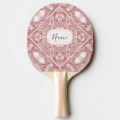 Roze Bloemen Ping Pong Paddle Tafeltennisbatje (Achterkant)