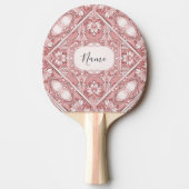 Roze Bloemen Ping Pong Paddle Tafeltennisbatje (Voorkant)