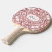 Roze Bloemen Ping Pong Paddle Tafeltennisbatje (Voorkant Gekanteld)