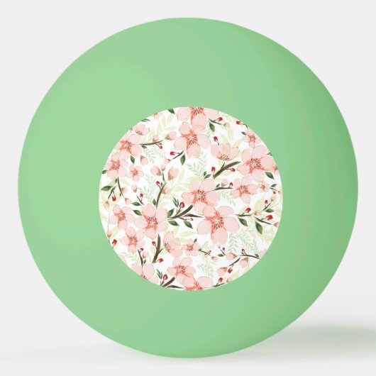 Roze bloemen pingpongbal (Achterkant)