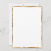 Roze Bloemen Pioen Elegant Goud Bruiloft Kaart (Achterkant)