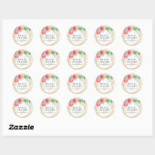 Roze Bloemen Pioen Vrijgezellenfeest Favor Seal Ronde Sticker (Vel)