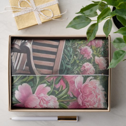 Roze bloemen pioenen tissuepapier (Geschenk)