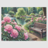 Roze bloemen  pioenen tissuepapier (Voorkant)